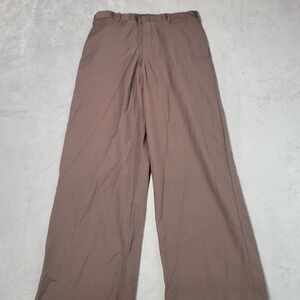 Edward Baumann Dress Pant Mens 31x27 Brown Custom Tailor Flat Front Professional